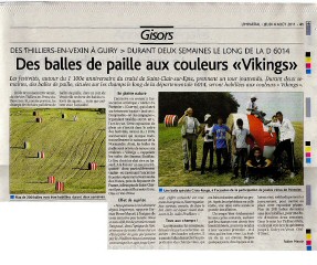 1100 ANS DE LA NORMANDIE. Les balles de paille aux couleurs Vikings 